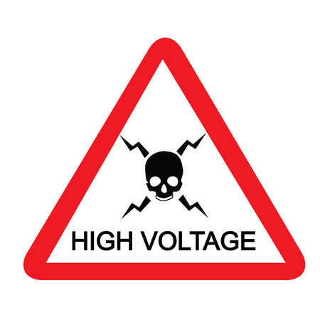 High voltage triangle sign  vector isolated, warning sign, safety sign, danger alertのイラスト素材