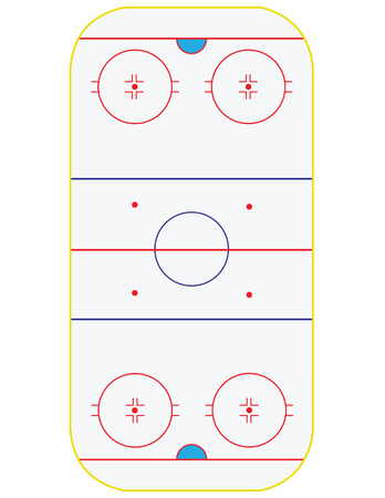 Ice hockey field vector isolated on white, sport stadium, winter sportのイラスト素材