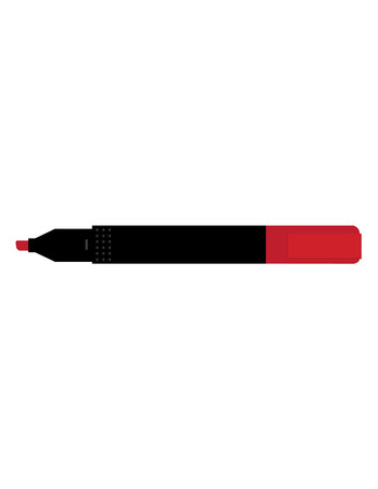 Red opened marker, highlighter vector icon isolatedのイラスト素材