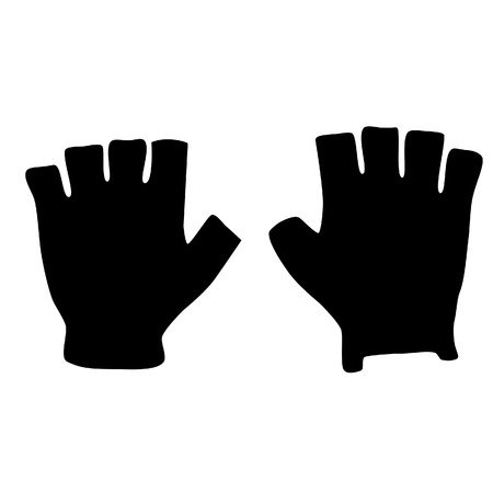 Fingerless black sport gloves vector icon isolated, winter gloves, fashionのイラスト素材