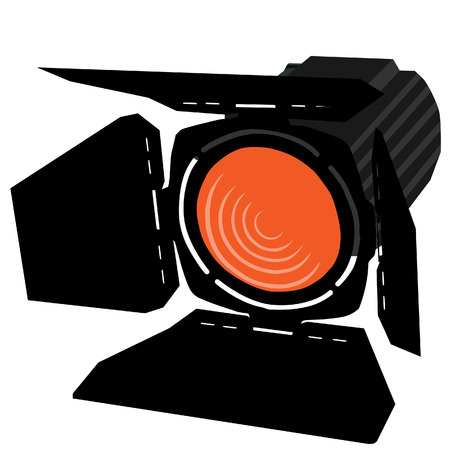 Orange spotlight, spotlight icon, theater light vector isolatedのイラスト素材