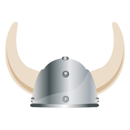 Viking hat, viking helmet, norseman, scandinavian, vector isolated on whiteのイラスト素材