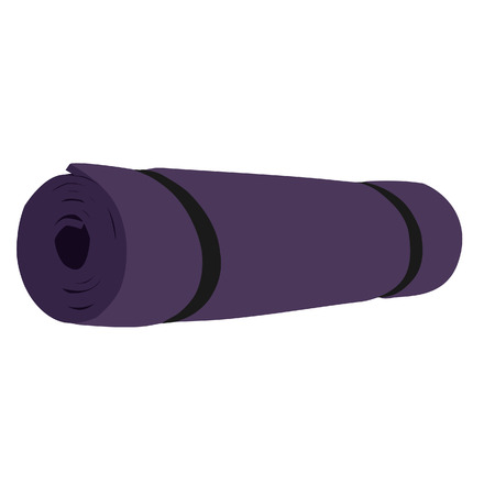 Yoga mat, purple yoga mat, yoga mat vector, yoga mat isolatedのイラスト素材