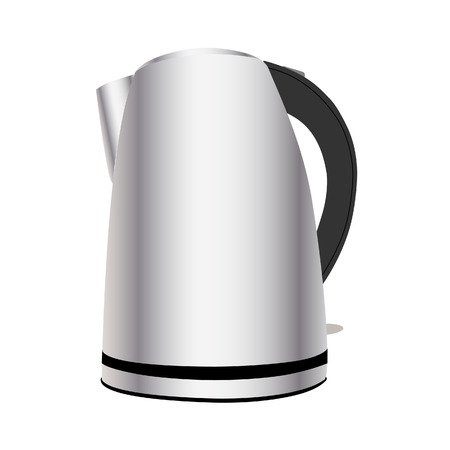 Chrome teakettle, electric teakettle, teakettle isolated, kitchenwareのイラスト素材