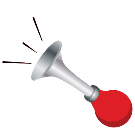 Red klaxon, klaxon vector, horn, isolated on white, buzzer, hooterのイラスト素材