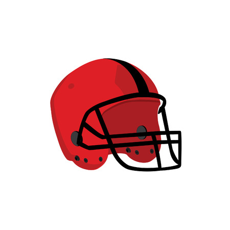 Red rugby helmet, rugby helmet, american footballのイラスト素材
