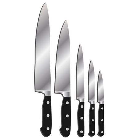 Kitchen knives, chef knife, kitchen knives vectorのイラスト素材