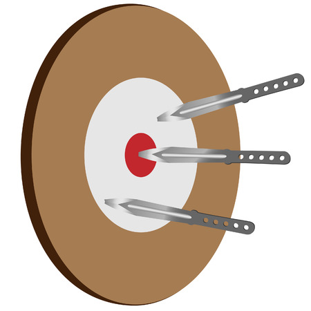 Target knife, competition, dartboard, knife vector, isolated  on whiteのイラスト素材