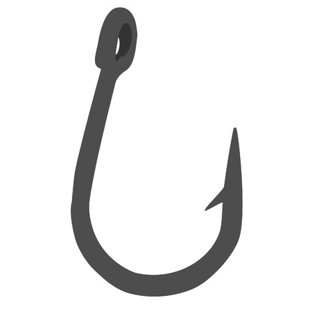 Grey fishing hook vector isolated on whiteのイラスト素材
