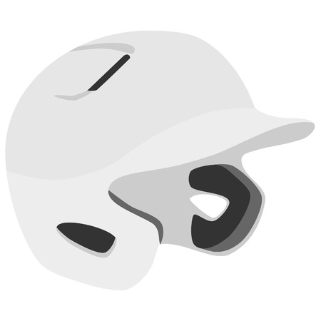 White baseball helmet vector isolated, batting helmetのイラスト素材