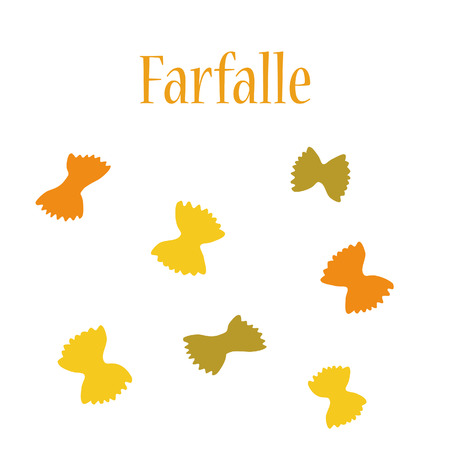 Farfalle pasta vector isolated, macaroni icon, pasta collectionのイラスト素材