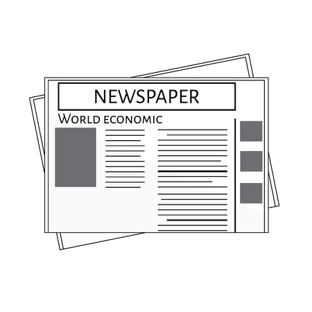Newspaper icon vector. Blank newspaper. World economicのイラスト素材