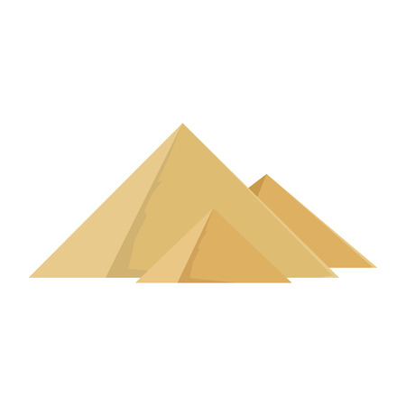 Three egypt pyramids vector. Pyramids giza. Tourismのイラスト素材