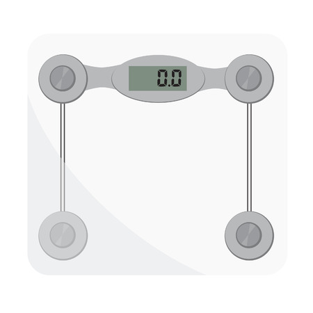 Bathroom scales. Bathroom digital scale vector isolated. Weight loss, glass scales, floor scaleのイラスト素材