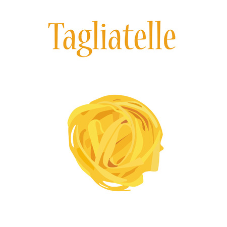Tagliatelle pasta vector isolated, macaroni icon, pasta collectionのイラスト素材