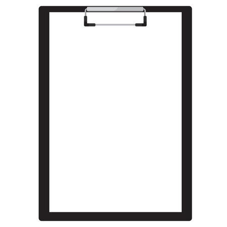 Vector illustration of black clipboard with white, empty paper. Clipboard iconのイラスト素材