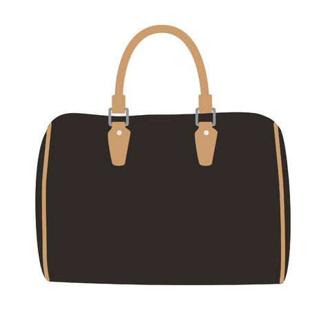 Woman fashion bag, handbag model vector isolated icon. Female bagのイラスト素材