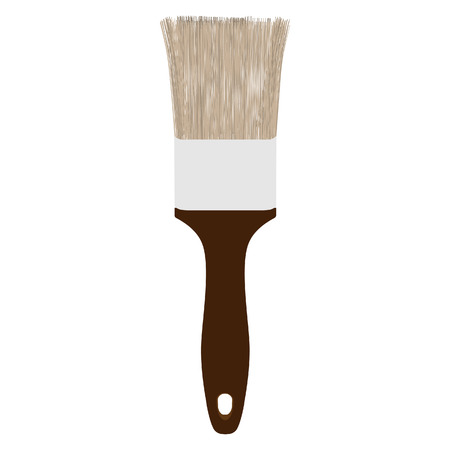 Paintbrush with brown wooden handle vector illustration, paintbrush iconのイラスト素材