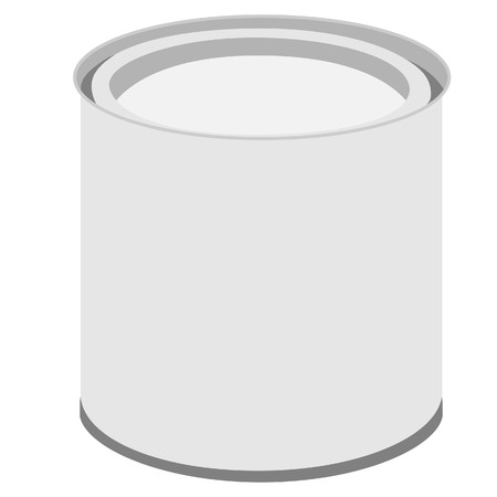 Metal closed paint can vector illustration. Paint bucketのイラスト素材