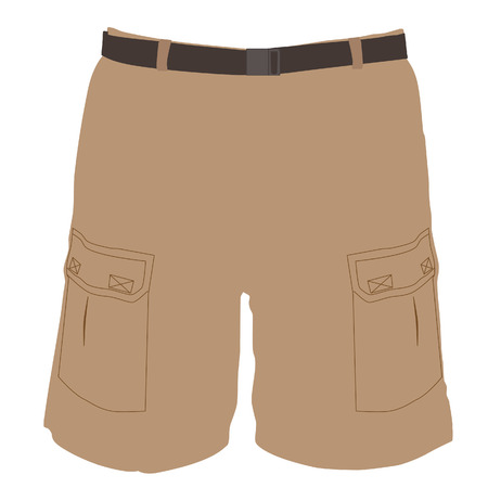 Man brown bermuda shorts vector illustration. Sport shorts. Short pantsのイラスト素材