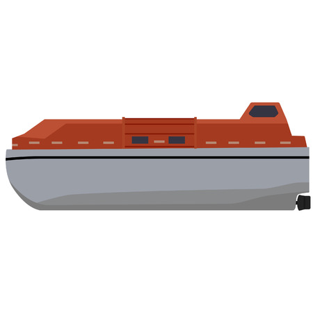 Vector illustration of life boat. Rescue boat. Life raft.のイラスト素材