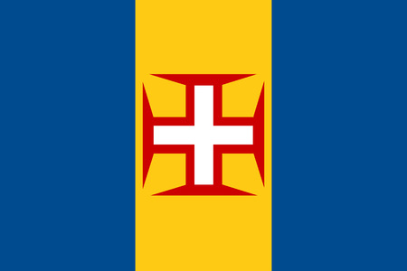 Vector illustration of madeira flag. Rectangular national flag of  madeira. Madeirian flagのイラスト素材