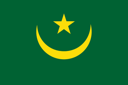 Vector illustration of mauritania. Rectangular national flag of mauritania. Mauritanian flagのイラスト素材