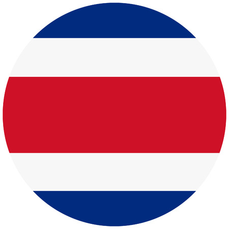 Vector illustration of costa rica flag. Round national flag of costa rica.のイラスト素材
