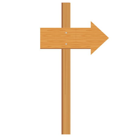Vector illustration of wooden sign post. Empty direction postのイラスト素材