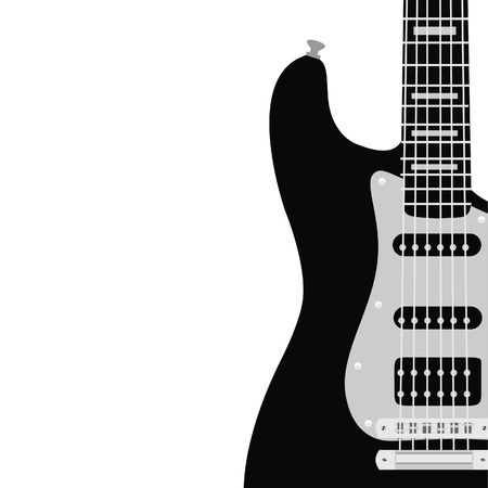 Vector illustration of music background with black electric guitar. Music poster. Music festival. Guitar poster. Concert posterのイラスト素材