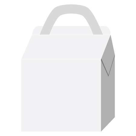 White cardboard fast food box, packaging for lunch, Chinese Food. Lunch boxのイラスト素材