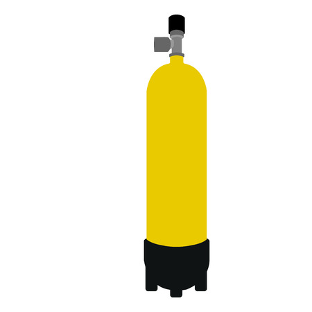 Yellow scuba diving tank icon. Vector illustration diving equipment oxygen tank for extreme diving. Air tankのイラスト素材
