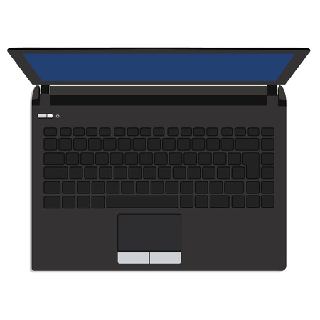 Vector illustration of black laptop top view. Computer,  laptop isolated, laptop icon,  laptop screenのイラスト素材