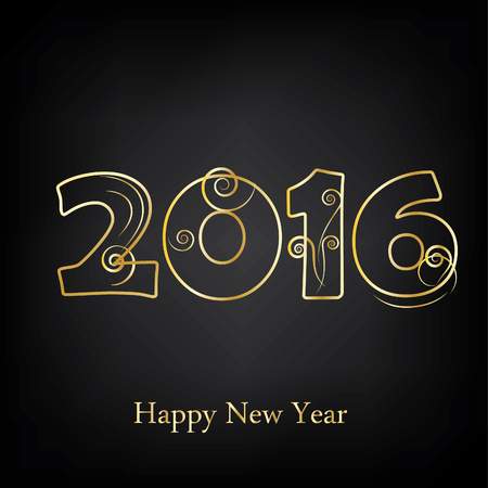 Vector illustration 2016 Happy New Year greeting cardのイラスト素材