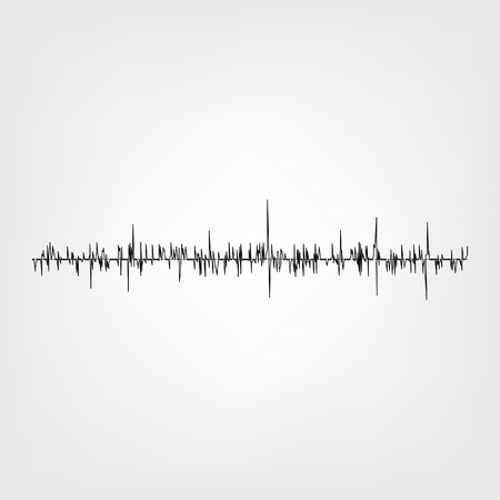 Sound wave on grey background. Audio equalizer technology, pulse musical. raster illustration. Sound waveの写真素材