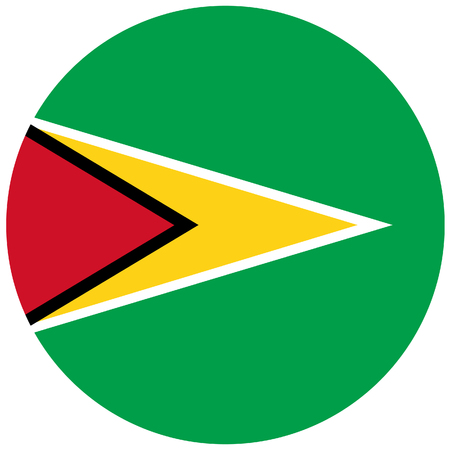 Vector illustration of guyana flag. Round national flag of guyanaのイラスト素材