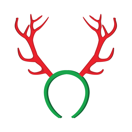 Reindeer mask. Funny christmas reindeer horns illustration.のイラスト素材