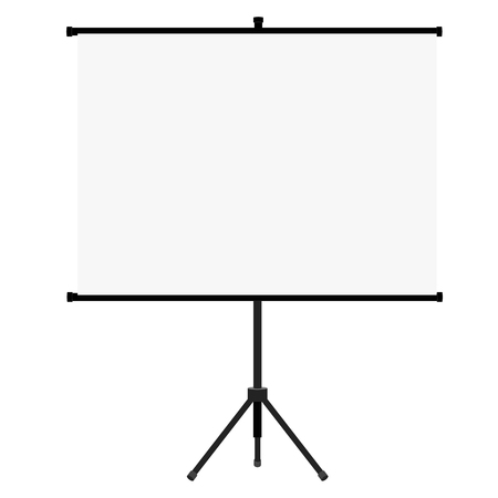 illustration blank white realistic projector screen. Projector screen flat iconのイラスト素材