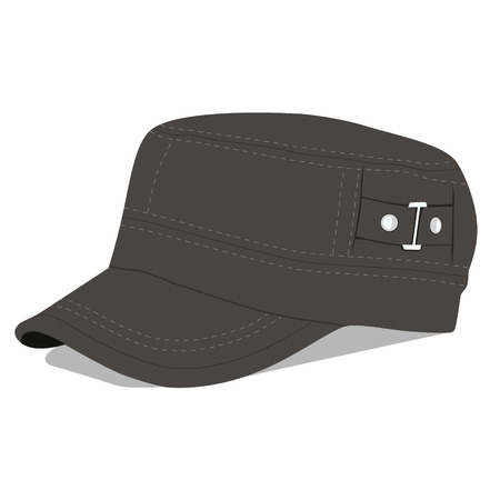 illustration of green military cap design. Army uniformのイラスト素材