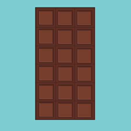Vector illustration black, milk chocolate bar isolated on blue background. Dark chocolate. Chocolate bar iconのイラスト素材