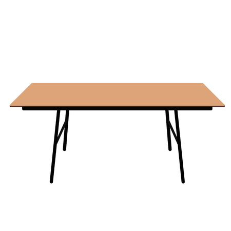 Vector illustration wooden rectangular table. Desk. Dining tableのイラスト素材