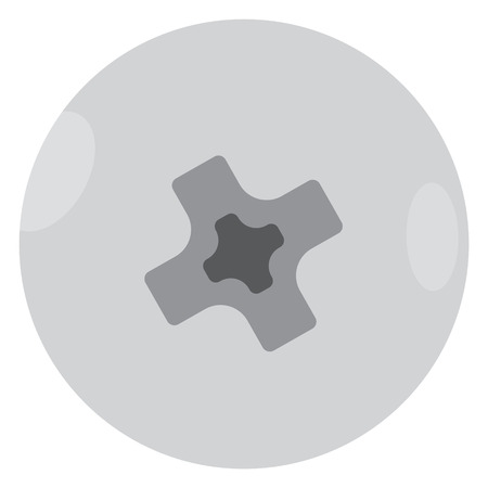 Vector illustration metal screw, bolt top view. Screw head iconのイラスト素材