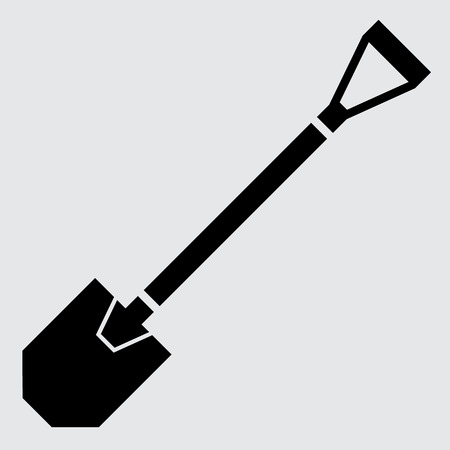 Vector illustration flat shovel icon, symbol. Industrial tool, equipmentのイラスト素材