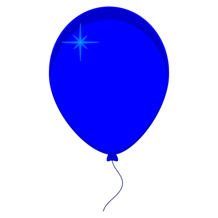 Vector illustration of blue balloon with ribbon isolated on white background. Balloon icon. Festive balloons. Partyのイラスト素材
