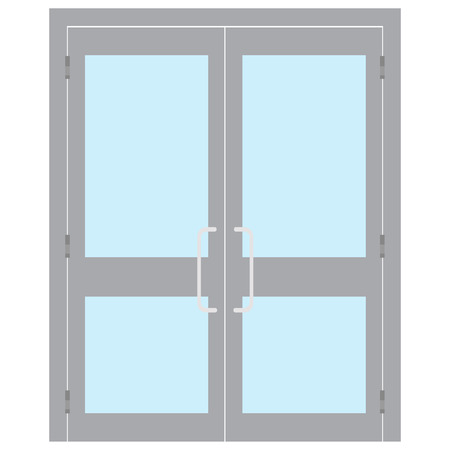 Vector illustration entrance door for office, home, store, mall, shop, supermarket isolated on white in flat style. Shop Front.のイラスト素材
