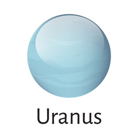Vector illustration Uranus planet from solar system isolated on white background. Uranus planet iconのイラスト素材