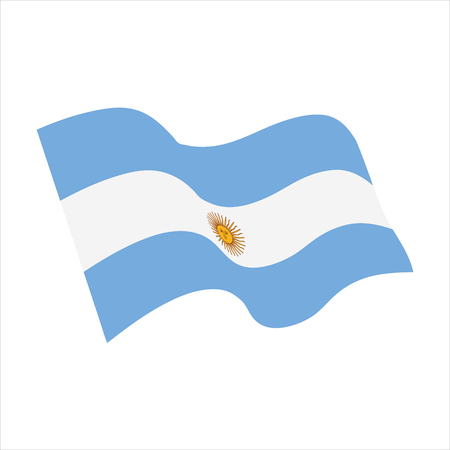 Vector illustration wavy flag of Argentina. Argentina flag iconのイラスト素材