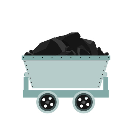 Coal, mine, trolley icon vector illustration. Energy and technology. Suitable for web apps, mobile apps and print media. Coal mine wagonのイラスト素材