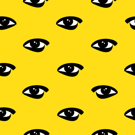 Vector illustration modern, abstract seamless pattern with eyes. Psychedelic eye background, backdropのイラスト素材