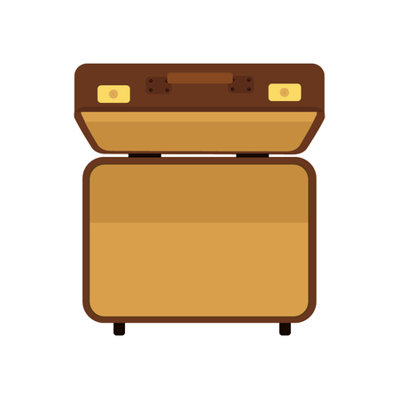 Raster illustration empty suitcase for summer holiday top view. Travel luggageの写真素材